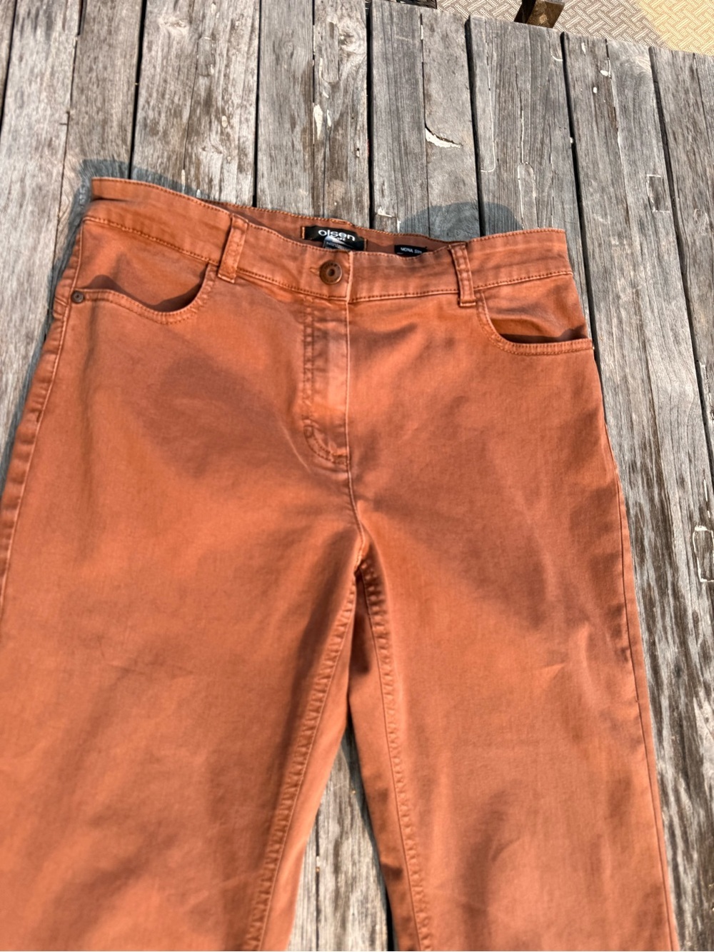 Olgen Mona Slim Women’s Boot Cut Pants in Rust